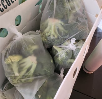 Bags of broccoli