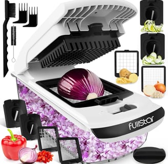 Fullstar Vegetable Chopper and Spiralizer - Food Chopper with Container, Fruit Slicer, Kitchen Gadge