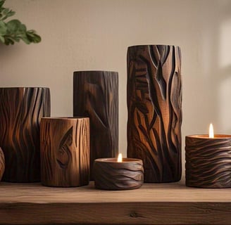 candle holder wood by Brand ARTASHI