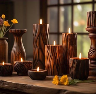wooden candle holders by ARTASHI India