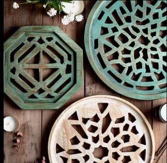 decorative wooden trays by ARTASHI India