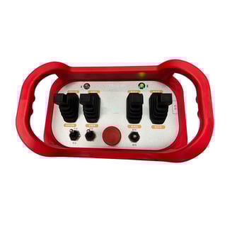 Loader crane Wireless Remote Control in red and black color scheme, equipped with four buttons.
