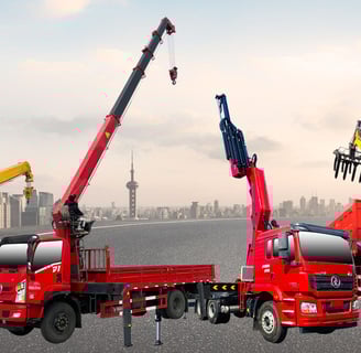 All of our loader cranes display diagrams, including folding arm truck mounted cranes and telescopic boom truck mounted crane