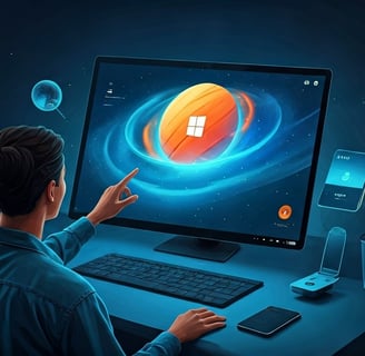 Person interacting with windows Alexa app