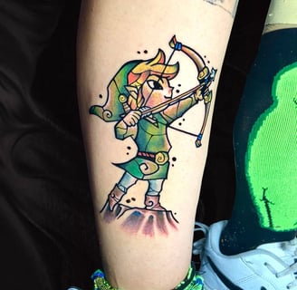 Tatto based on Link the hero in Legend of Zelda
