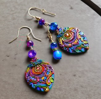 Boucles d'oreille colorées