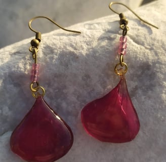 Boucles d'oreilles pélargonium séché