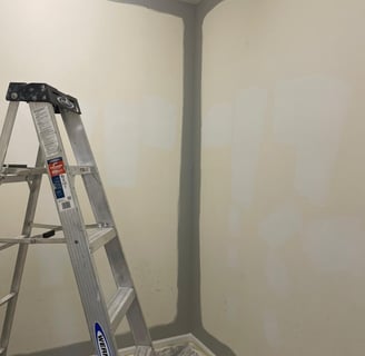 a ladder ladder ladder in a room with a ladder