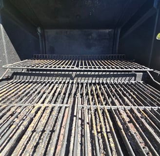 before bbq grill cleaning in ajax backyard greasy grill grates before deep clean durham region