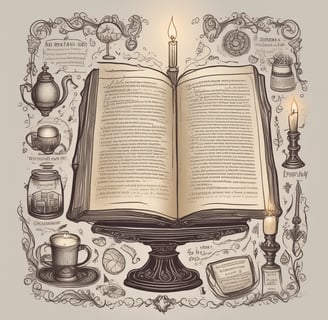 Book with open pages.