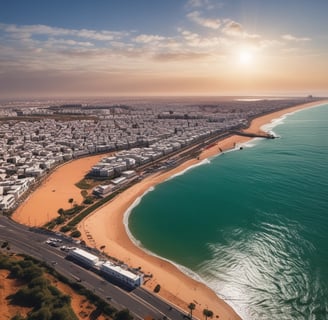 Agadir cityscape of a beach