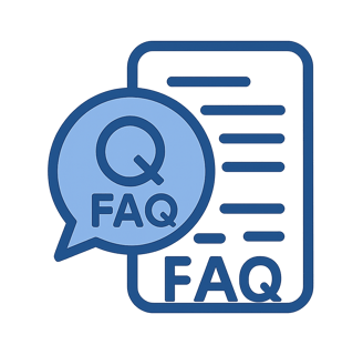 Icône FAQ pour la section d’aide du site NomGen, générateur de noms de marque gratuit pour entreprise et startup
