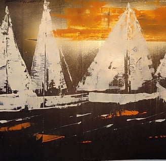 Les voiliers au crépuscule