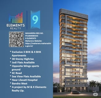 9 ELEMENTS BANDRA RECLAMATION, 9 ELEMENTS, KC MARG, OPP WINGS GROUND, NEAR LILAVATI HOSPITAL, BANDRA WEST