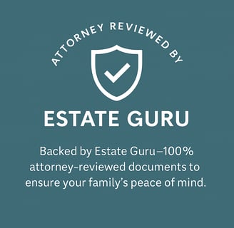 Estate Guru badge indicating attorney-reviewed living trusts and certified estate planning services