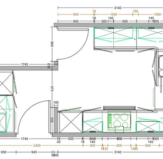 Kitchen design floor plan
