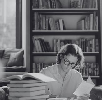 A man at an independent London bookstore creating the perfect atmosphere for slow dating encounters