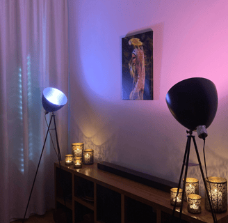 interior decorated with candles