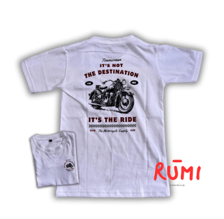 kaos pendek desain clasic motorbike dari brand rumikidswear kaos keren