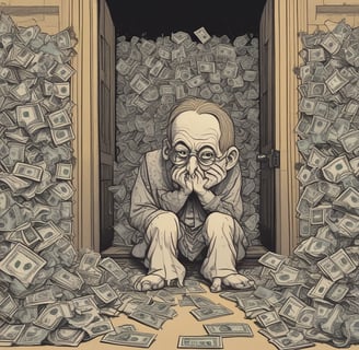 A collection of white dice arranged neatly on a brown surface, mostly displaying various numbers of black dots. Some dice have the word 'Bicycle' printed in red. One dice is slightly out of line on the top right.