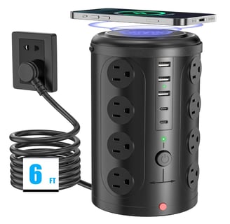 Protector Power Strip Desk Carging Station, extension cord wireless charger, charger for offices 