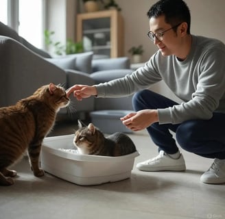 Adestrar gato caixa de areia
