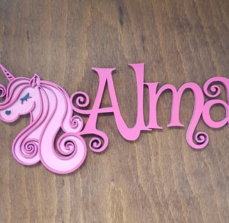 decoration mural pour porte avec le prénom alma