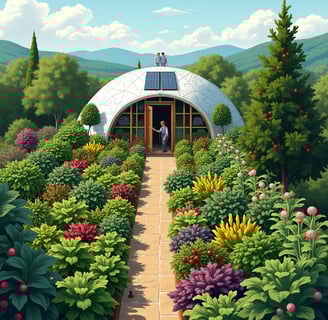 Farming and dome with solar