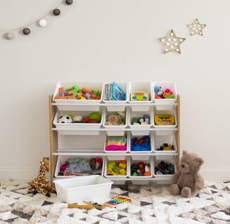 a toy storage bin with toys and toys