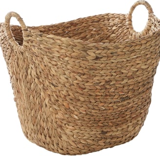 a basket weave basket with a handle and a handle