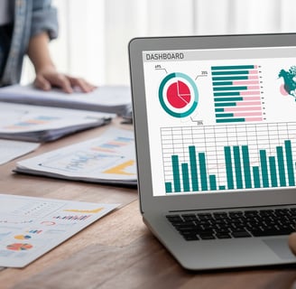 computer with charts