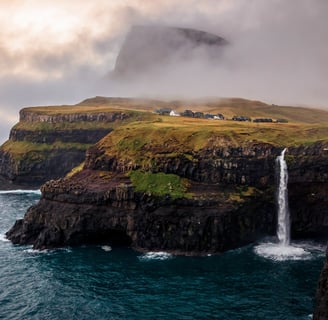 Múlafossur Waterfall Faroe Islands