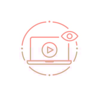 icon of a computer screen with an eye to represent visibility and content