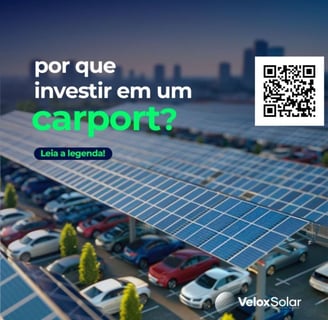 Carport com estacionamento equipado com placas solares, proporcionando sombra para os veículos