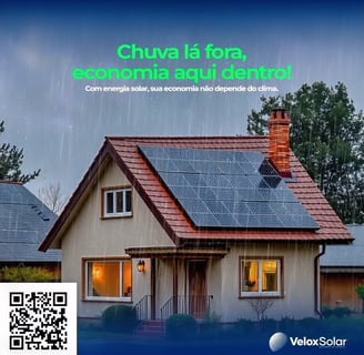 Chove lá fora e economia aqui dentro, com energia solar você não se preocupa com a conta de luz