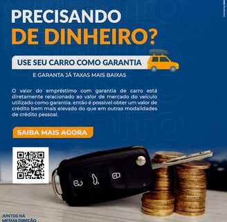 Use seu carro como garantia de empréstimo. Faça um Refinanciamento e dê um alívio nas contas