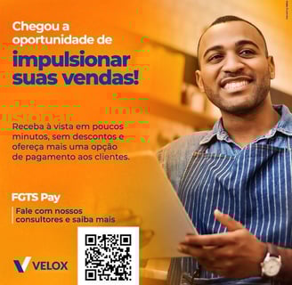 Empresário Feliz e Satisfeito com o aumento nas vendas usando FGTS Pay