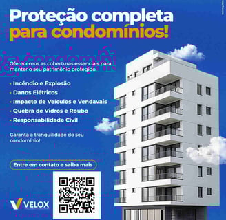 Seguro para Condomínio feito com a corretora de seguros Velox Financeira Palhoça