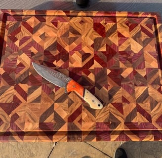 Large Chaos end grain cutting board