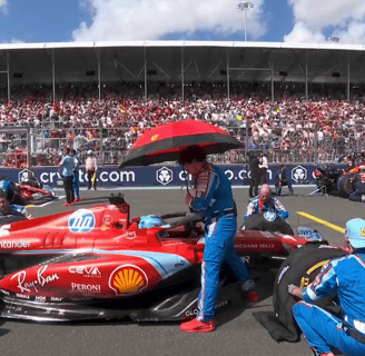 Side profile of Charles Leclerc and the SF-24 at the 2024 Formula One Miami Grand Prix (Source: f1tv