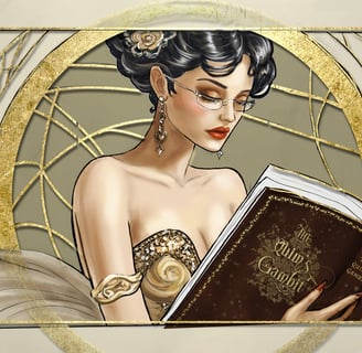 An illustration of a young victorian woman reading a spicy novel.