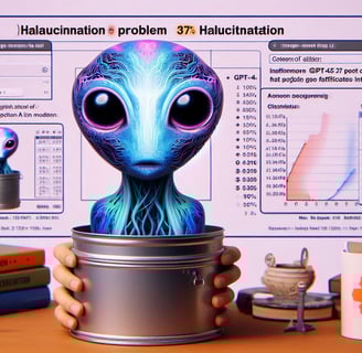 a person holding a tin canister with a alien alien
