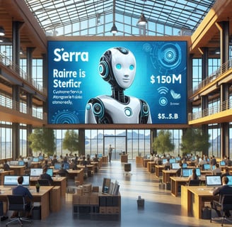 Open workspace with Sierra sign in the middle showing a robot while people work