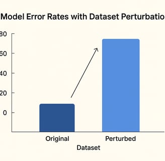 Chart showing perterbued error rate of AI models with dataset perterbuations