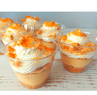 postre de naranja en vaso 