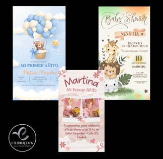 Invitaciones digitales infantiles Baby Shower y primer año - Celebraclick
