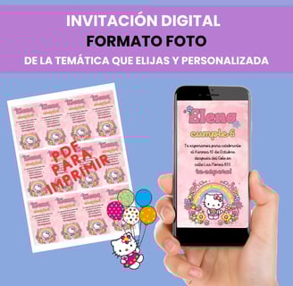Invitaciones digitales infantiles formato foto - Celebraclick