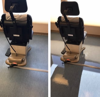 "Before and after picture of a tile refinishing job in Daytona Beach, FL by TEC Floor Services."