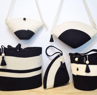 a collection of handmade handmade bags and purses