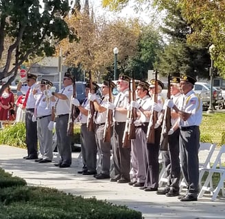 American Legion - VFW honor guard at present arms